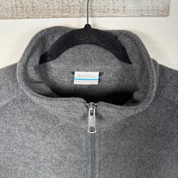 Columbia Fleece Vest Mens X-Large Gray Full Zip Sleeveless Layer Outdoor Pockets - Picture 7 of 12